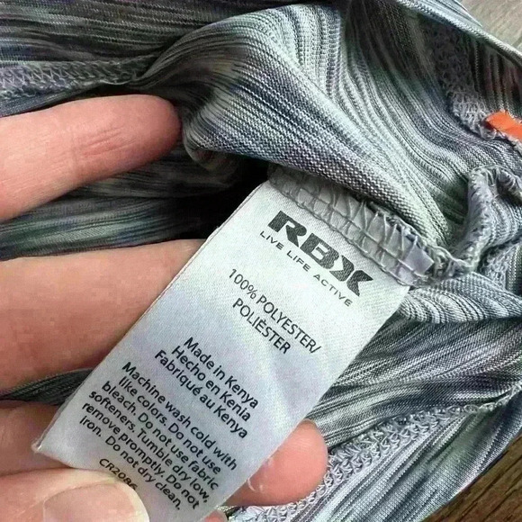 RBX Performance Women’s Striped Athletic Work out TShirt Purple Large - Picture 3 of 5